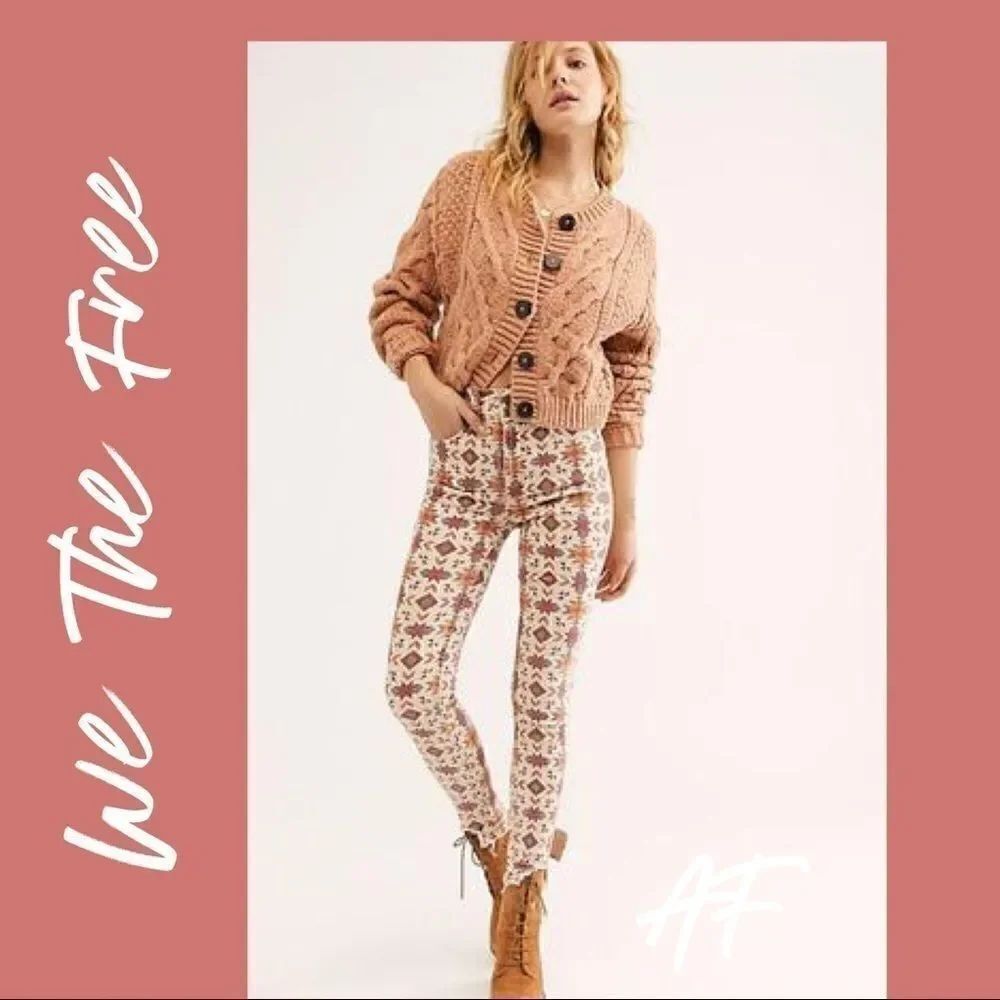 WE THE FREE WILD CHILD PRINTED SLIM FITTED JEANS
